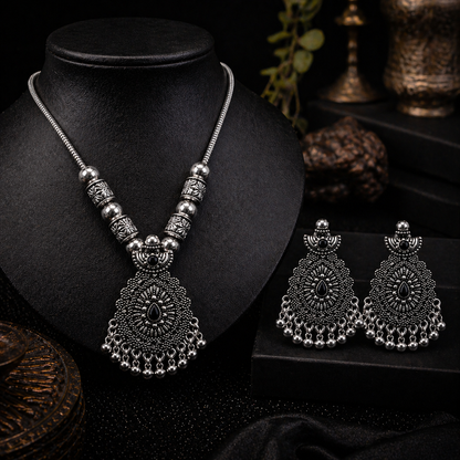 Tear Drop Oxidized Jewelry Set