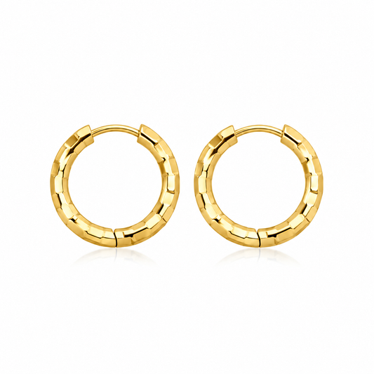 Golden Dented Hoops (Balia)