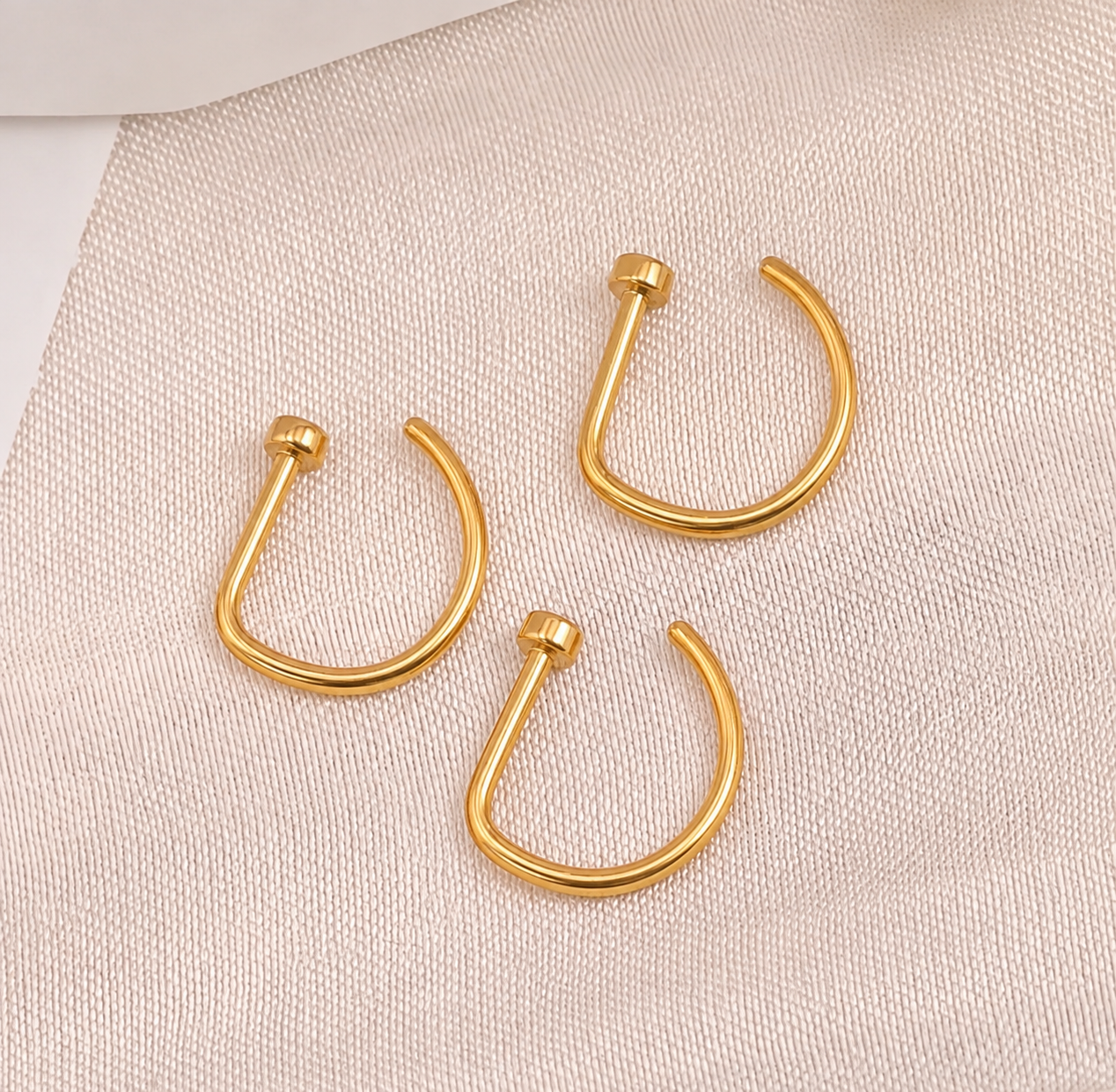 D-Shape Nosering (3 Pcs Golden)
