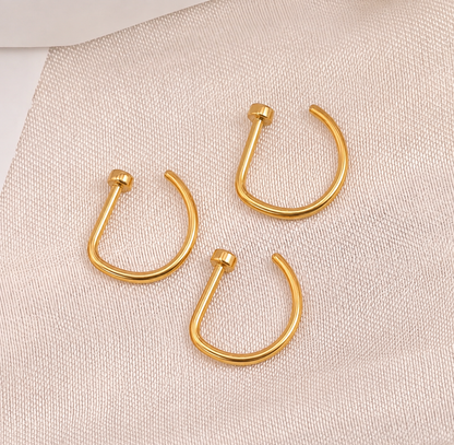 D-Shape Nosering (3 Pcs Golden)