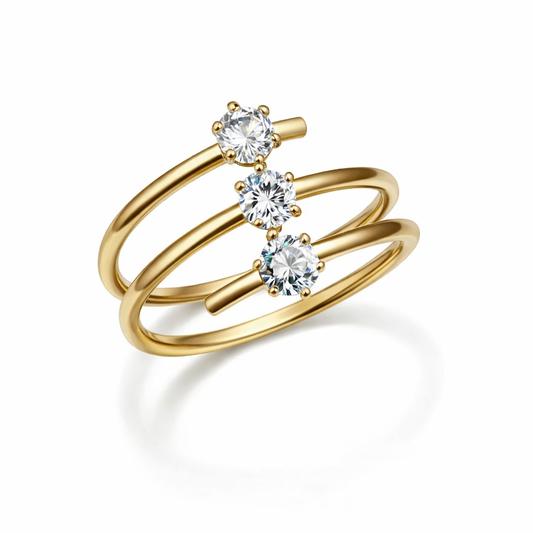 Triplet Crystal Ring