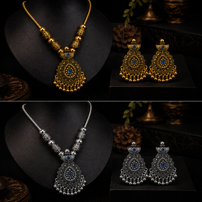 Tear Drop Oxidized Jewelry Set