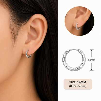 Silver Dented Hoops (Balia)