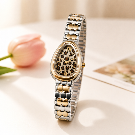 Leopard Hugo Dual Tone Watch
