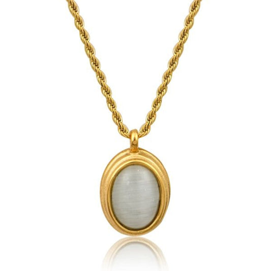 Amelia Snake Necklace (White)
