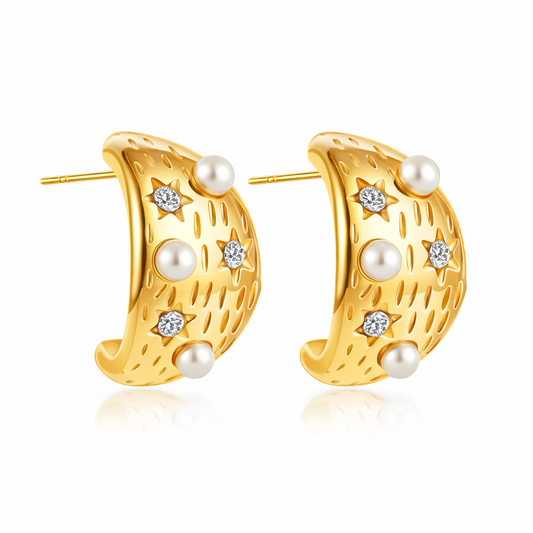 Pearl & Crystal Stud Earrings