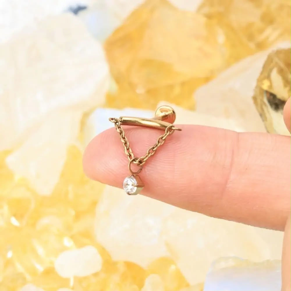 Chain Drop Stud Earrings