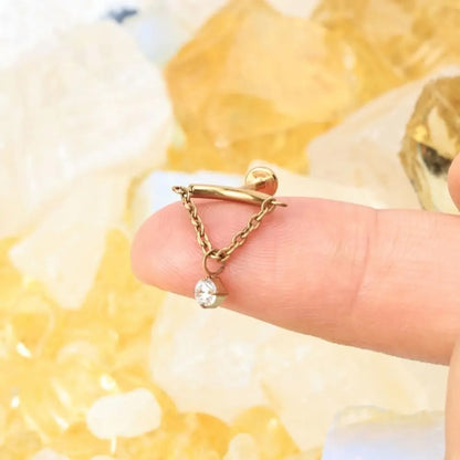 Chain Drop Stud Earrings