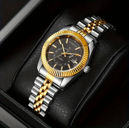 Circle Dial Watch with Date