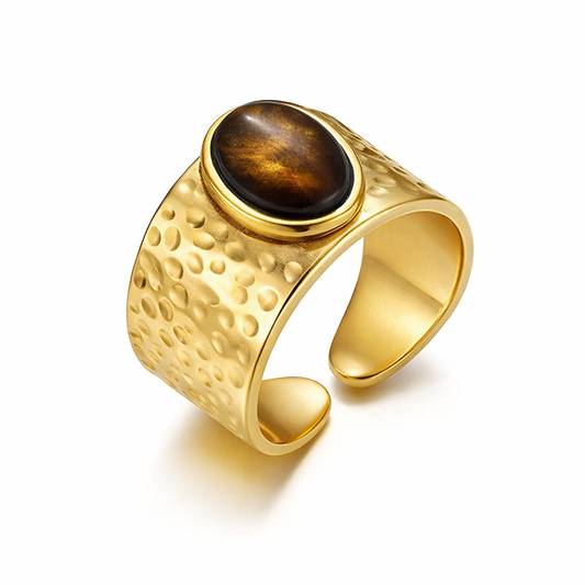Bulky Stone Ring (Brown)