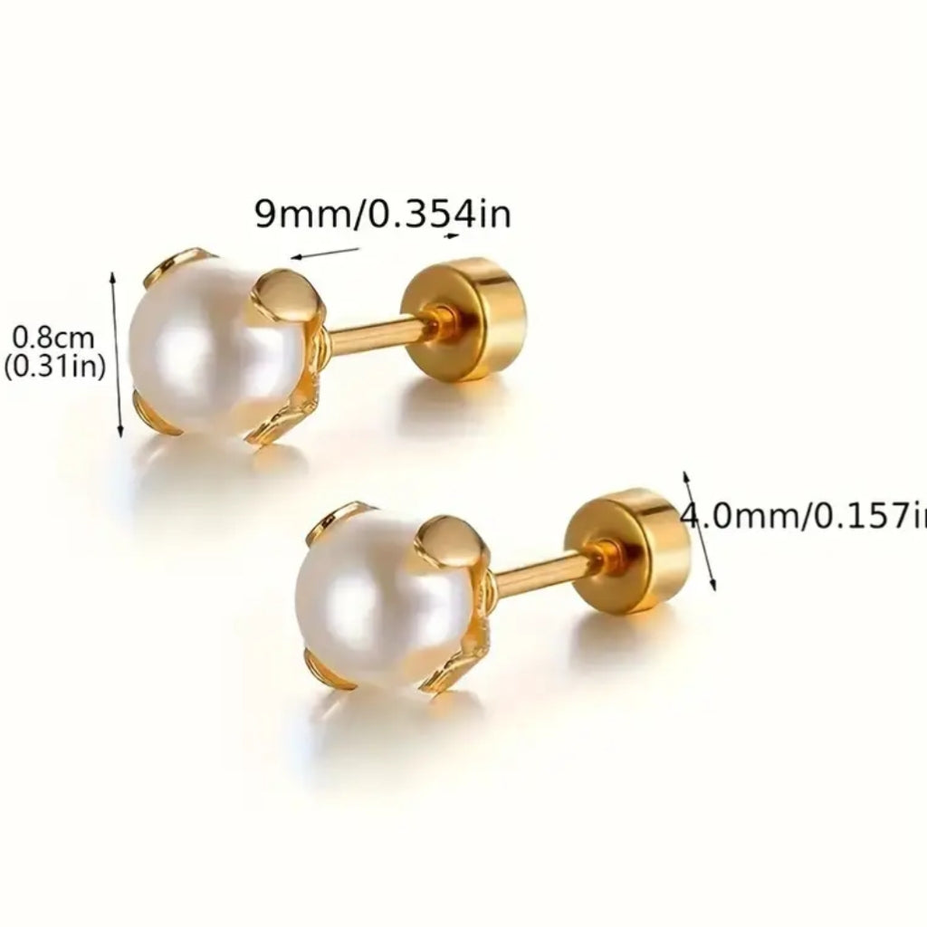 Pearl Studs Earrings (Stainless steel)