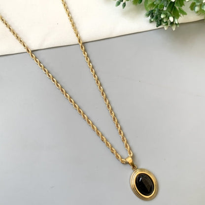 Amelia Snake Necklace (Black)