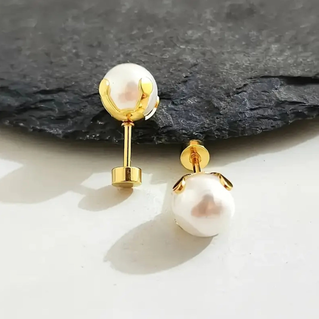Pearl Studs Earrings (Stainless steel)