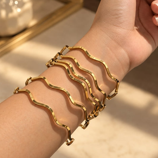Wave ZigZag Bangles (6 Pcs)